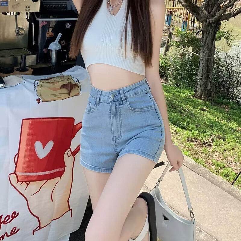 Cross-border Light Blue Denim Super Short Women's Summer Thin Hip Raise Slimming - MYLUXURY LANE ENTERPRISE