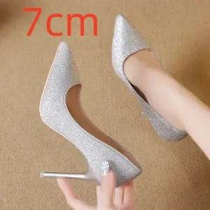 Silver Heels For Women And Black Sexy Everything French Mesh Red Sequins - MYLUXURY LANE ENTERPRISE