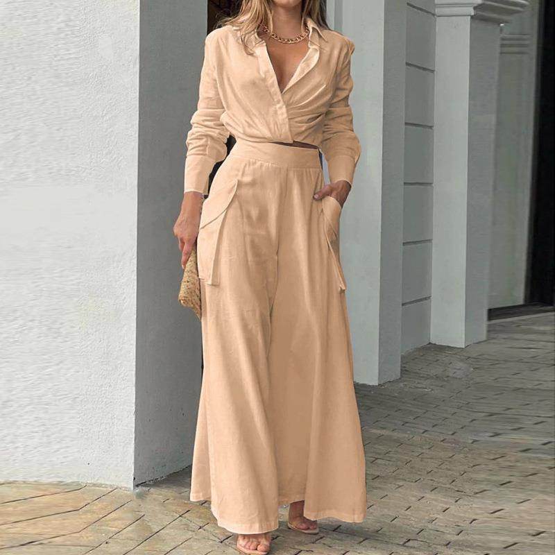 Solid Color Loose Pockets Fashion Casual Set - MYLUXURY LANE ENTERPRISE