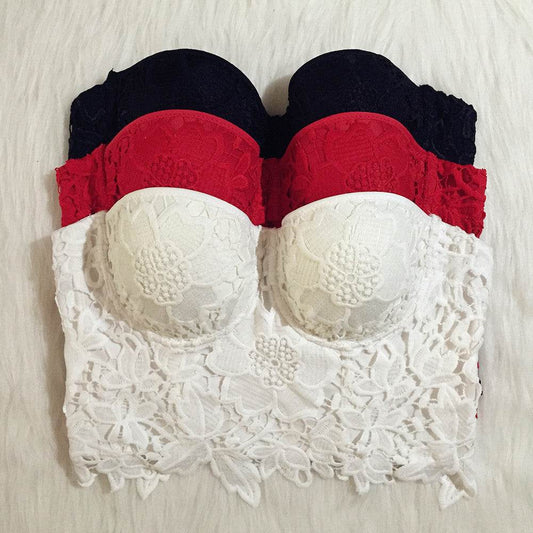 Lace cropped slim sling bra - MYLUXURY LANE ENTERPRISE