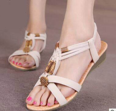 summer new bohemian sandals women's shoes cross straps flattoe students beach shoes - MYLUXURY LANE ENTERPRISE