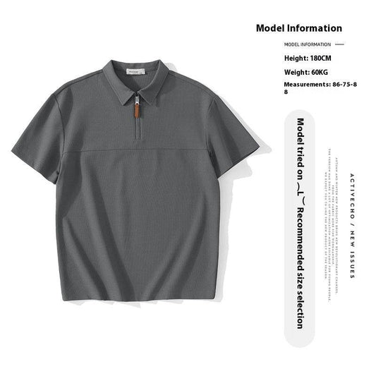 Mesh Waffle Lapel Polo Shirt T-shirt - MYLUXURY LANE ENTERPRISE