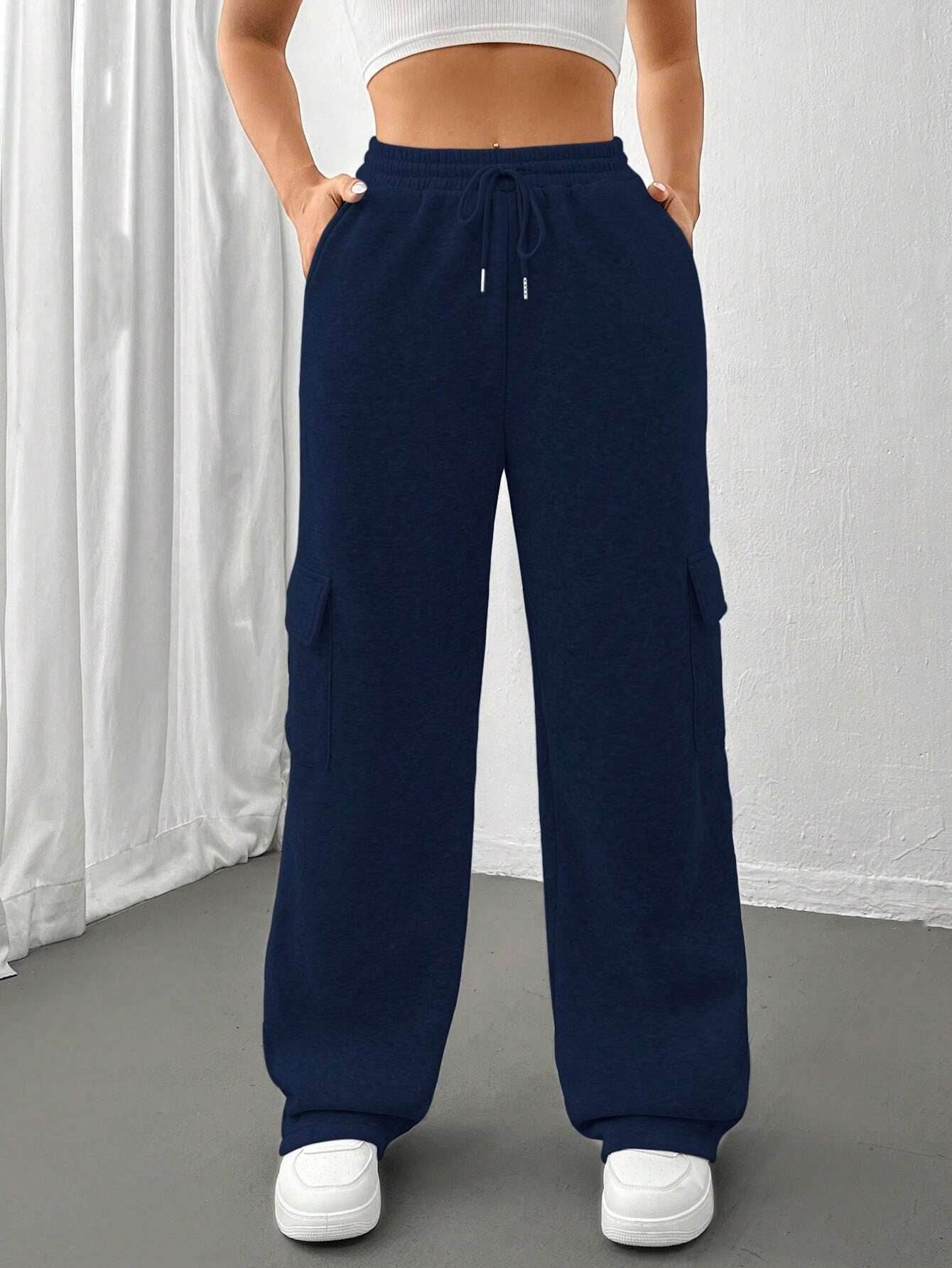 All-matching Solid Color Straight Wide Leg Sweatpants - MYLUXURY LANE ENTERPRISE