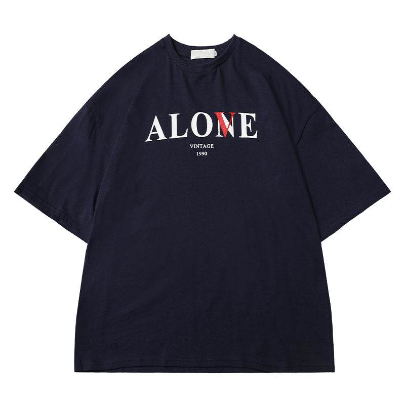 Letter printed round neck short sleeve - MYLUXURY LANE ENTERPRISE