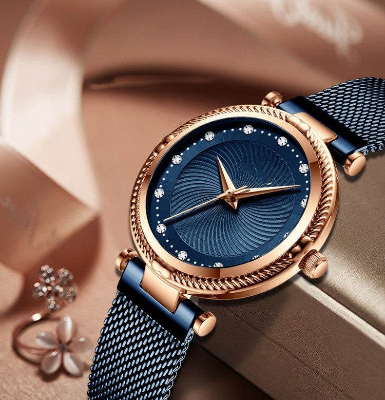 Mesh Waterproof Diamond Inlaid Women's Watch - MYLUXURY LANE ENTERPRISE