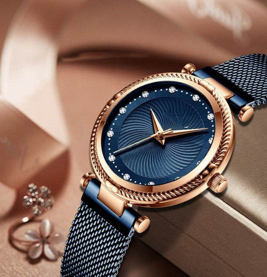 Mesh Waterproof Diamond Inlaid Women's Watch - MYLUXURY LANE ENTERPRISE