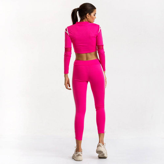 Deep V Sexy Navel T-shirt Hollow Mesh Pants Set - MYLUXURY LANE ENTERPRISE