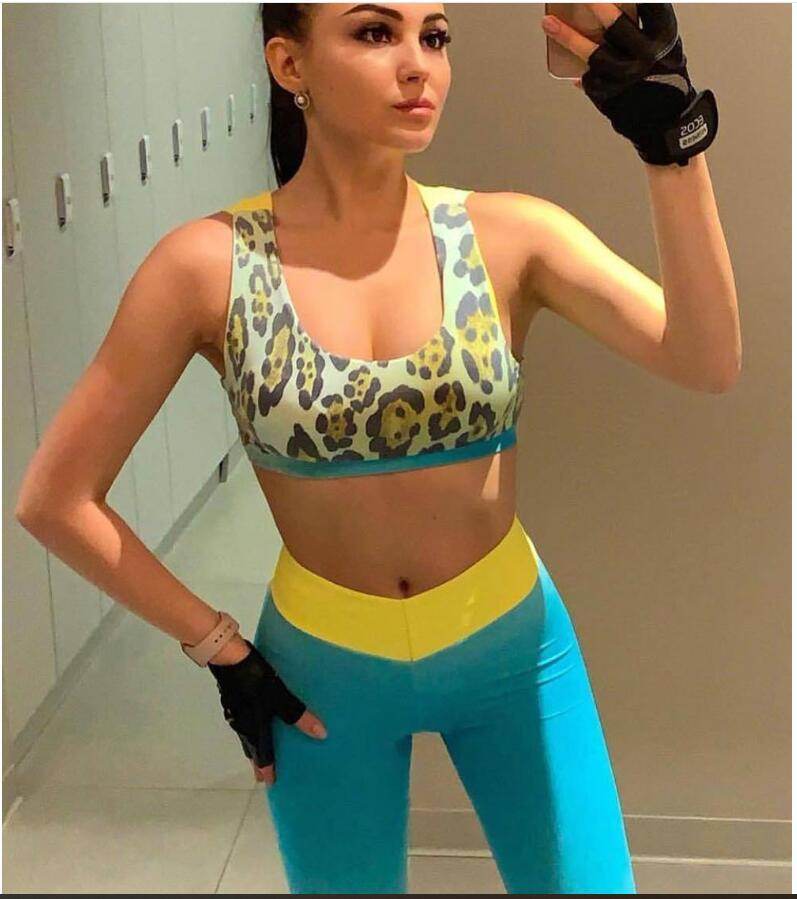 New Seamless Yoga Set Women's Sportswear Women's Gym Leggings Leopard Push-ups Bra Sports Strap 2 Piece Sports Set - MYLUXURY LANE ENTERPRISE