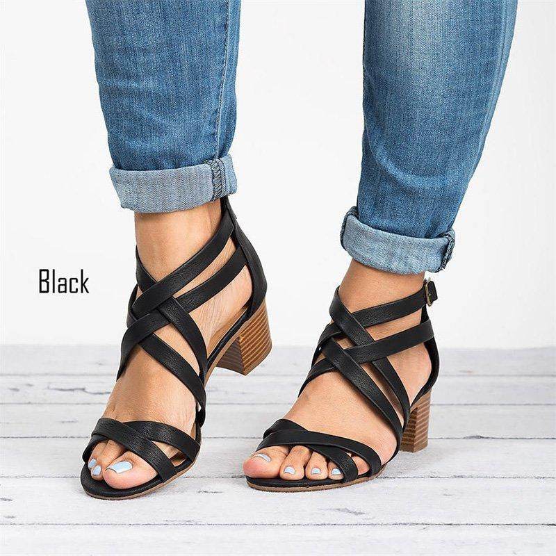 Oversized cross strap sandals - MYLUXURY LANE ENTERPRISE