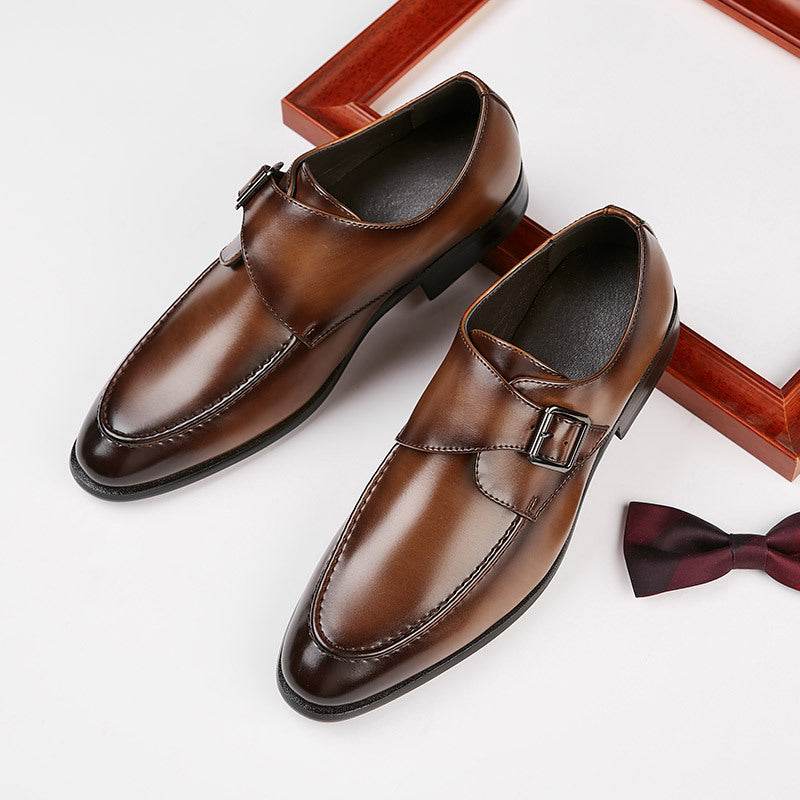 British Style Buckle Business Leather Shoes Men - MYLUXURY LANE ENTERPRISE