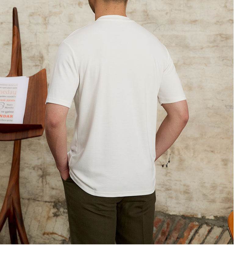 Skin-friendly Soft Glutinous Draping Short Sleeve Round Neck T-shirt - MYLUXURY LANE ENTERPRISE