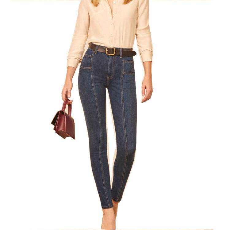 Stitching slimming ladies jeans - MYLUXURY LANE ENTERPRISE
