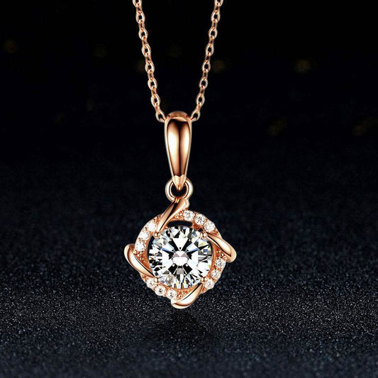925 Silver Necklace Moissan Diamond Windmill Pendant With Chain - MYLUXURY LANE ENTERPRISE