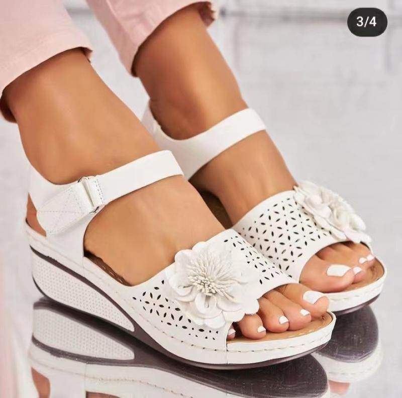 Women's Summer Plus Size Hollow-out Flower Platform Wedge Sandals - MYLUXURY LANE ENTERPRISE