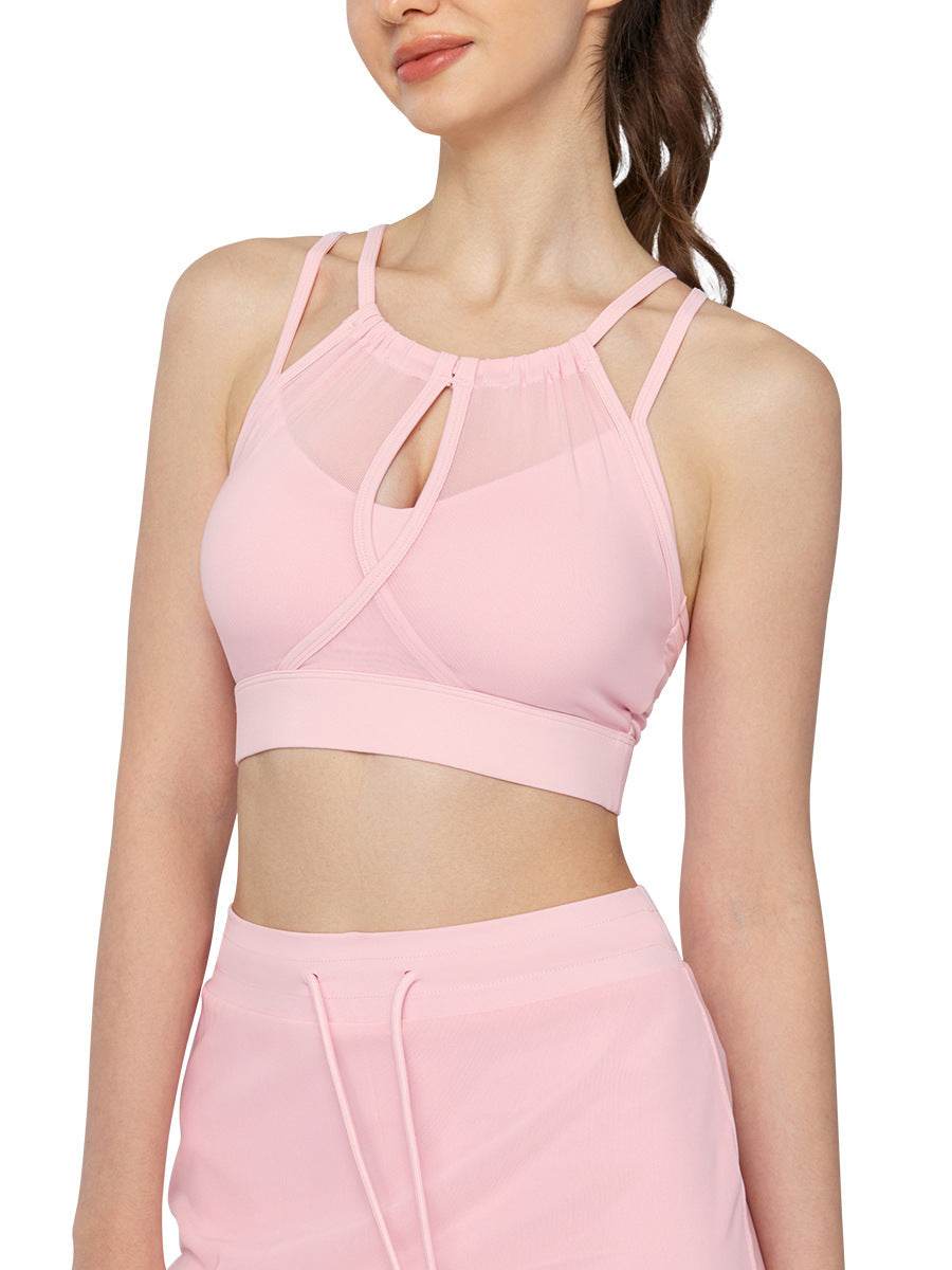 Big Tree Clothing Yoga Vest Women's Mesh Yarn False Two Pieces Workout Clothes - MYLUXURY LANE ENTERPRISE