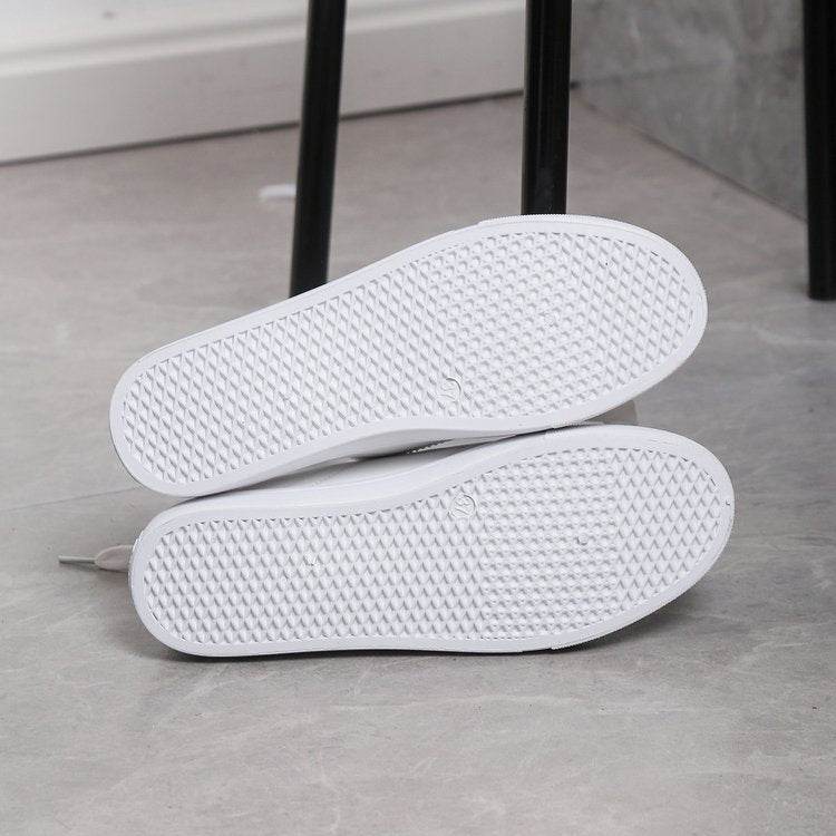 Round Toe Flat Bottom Lace Up Casual Comfortable White Shoes - MYLUXURY LANE ENTERPRISE