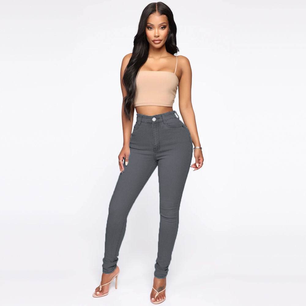 Slimming Jeans Pants For Women High Waist Trousers With Pockets - MYLUXURY LANE ENTERPRISE