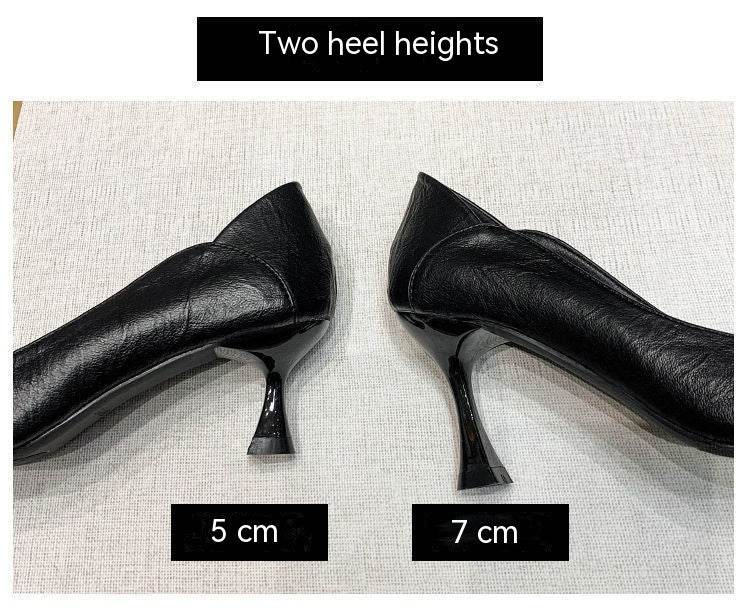 Pointed Temperament Black Soft Leather Shoes - MYLUXURY LANE ENTERPRISE