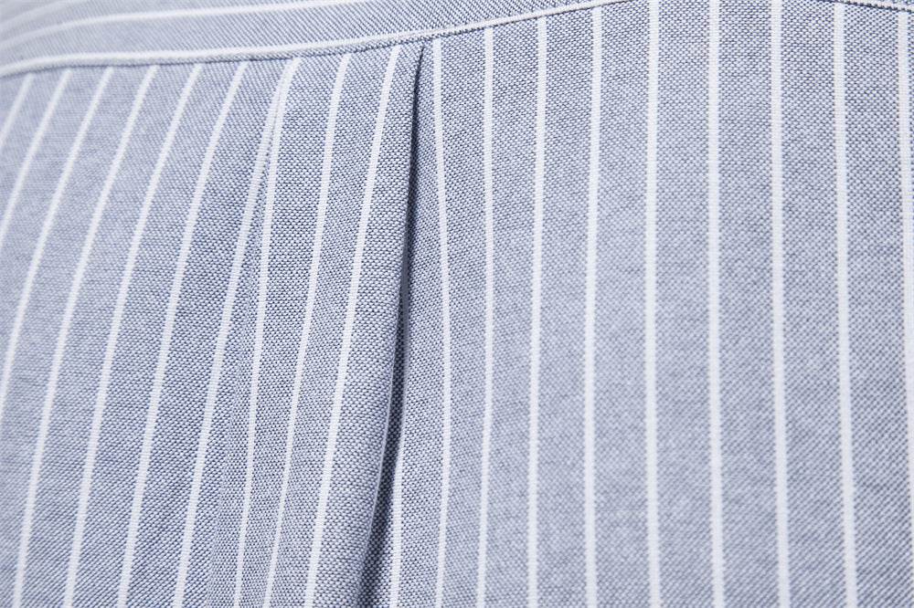 Spring And Summer Slim Stand Collar Shirt Men's Cotton And Linen Stripes Long Sleeve Shirt - MYLUXURY LANE ENTERPRISE