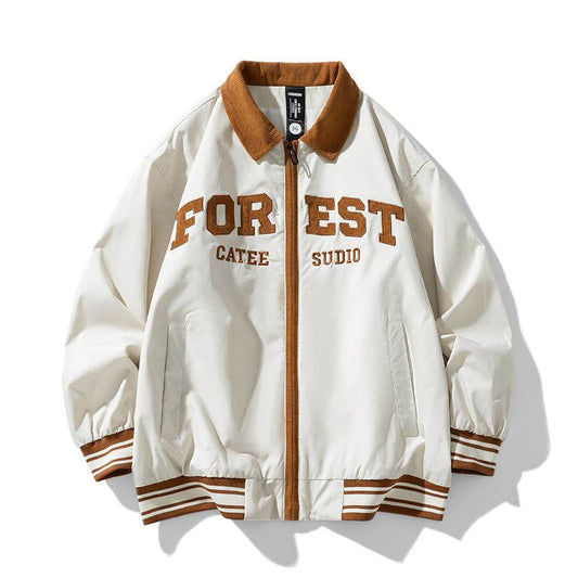 High-end Lapel Baseball Uniform Men's Casual Jacket - MYLUXURY LANE ENTERPRISE