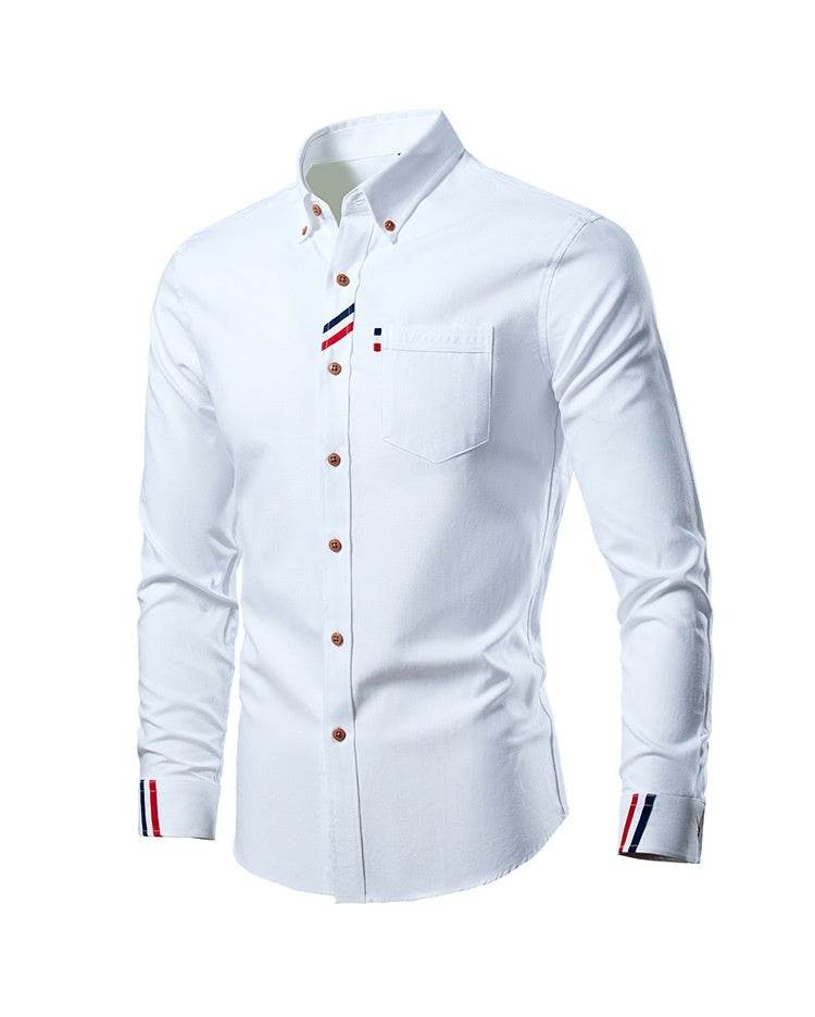 Men's Casual Fashion Slim Fit Lapel Long Sleeve Shirt - MYLUXURY LANE ENTERPRISE