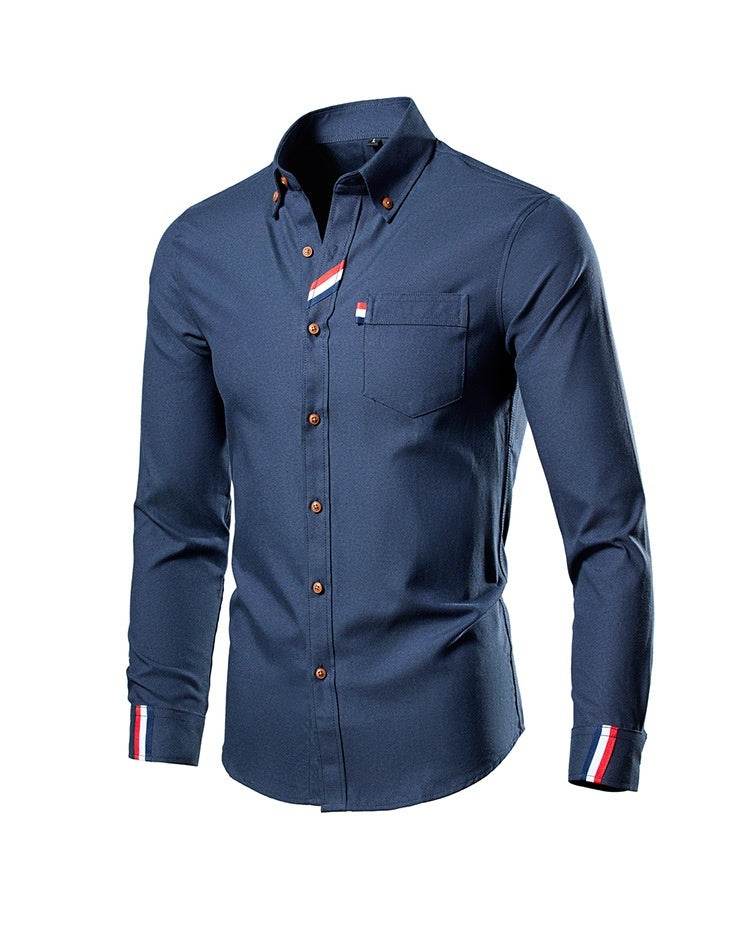 Men's Casual Fashion Slim Fit Lapel Long Sleeve Shirt - MYLUXURY LANE ENTERPRISE