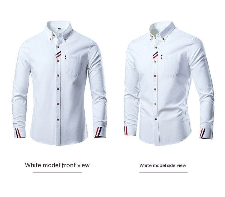 Men's Casual Fashion Slim Fit Lapel Long Sleeve Shirt - MYLUXURY LANE ENTERPRISE