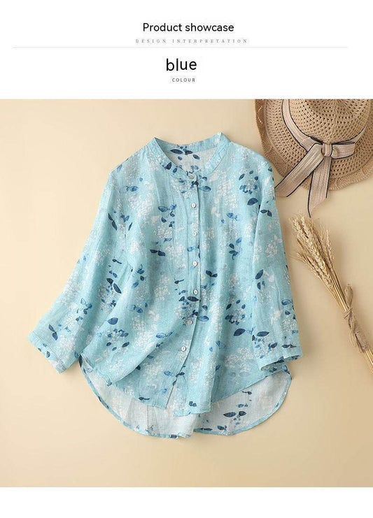 Women's Retro Loose Casual Long Sleeves Top Cotton And Linen Shirt - MYLUXURY LANE ENTERPRISE