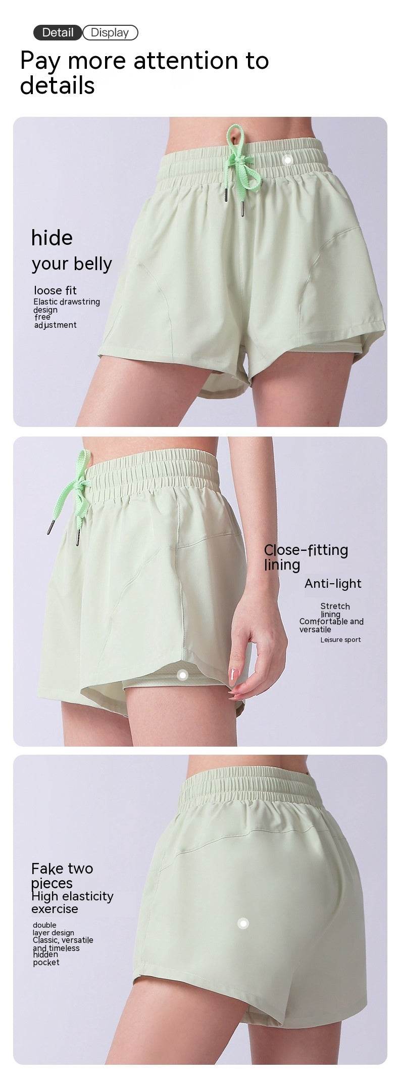 Women's High Waist Summer Yoga Quick-drying Running Training Shorts - MYLUXURY LANE ENTERPRISE