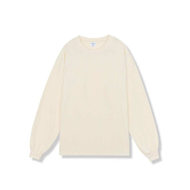 280g Solid Color Heavy Cotton Loose Basic Style Bottoming Long Sleeve T-shirt - MYLUXURY LANE ENTERPRISE