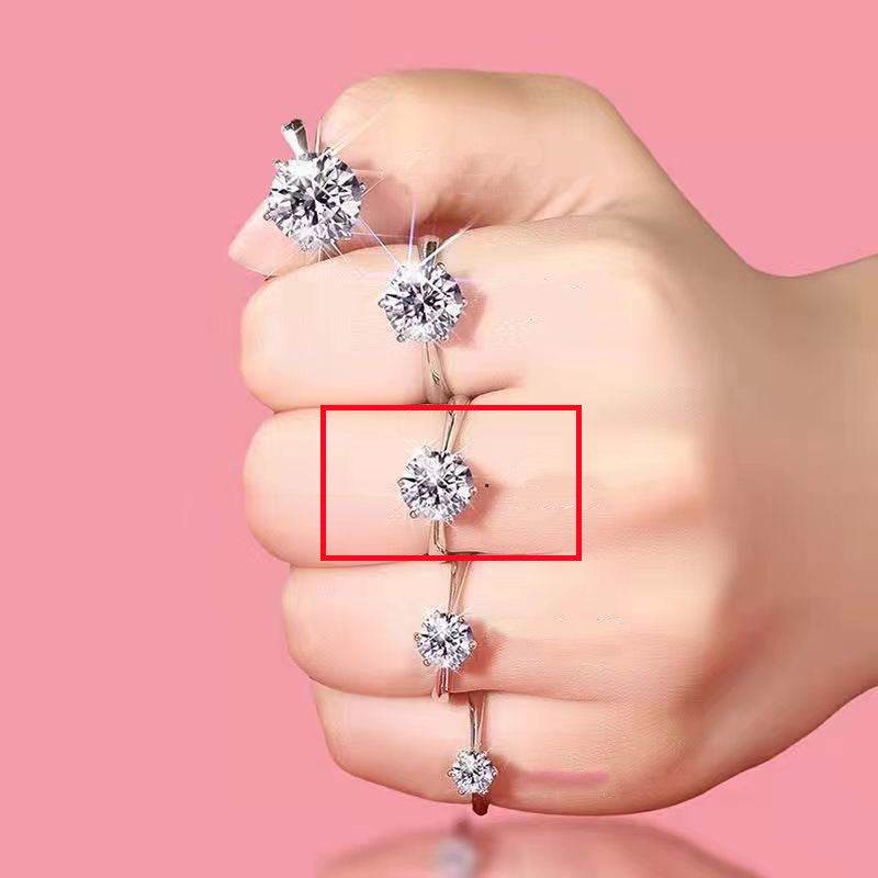 D-color Moissanite Ring Women's Six Claw White Diamond Eight Heart - MYLUXURY LANE ENTERPRISE