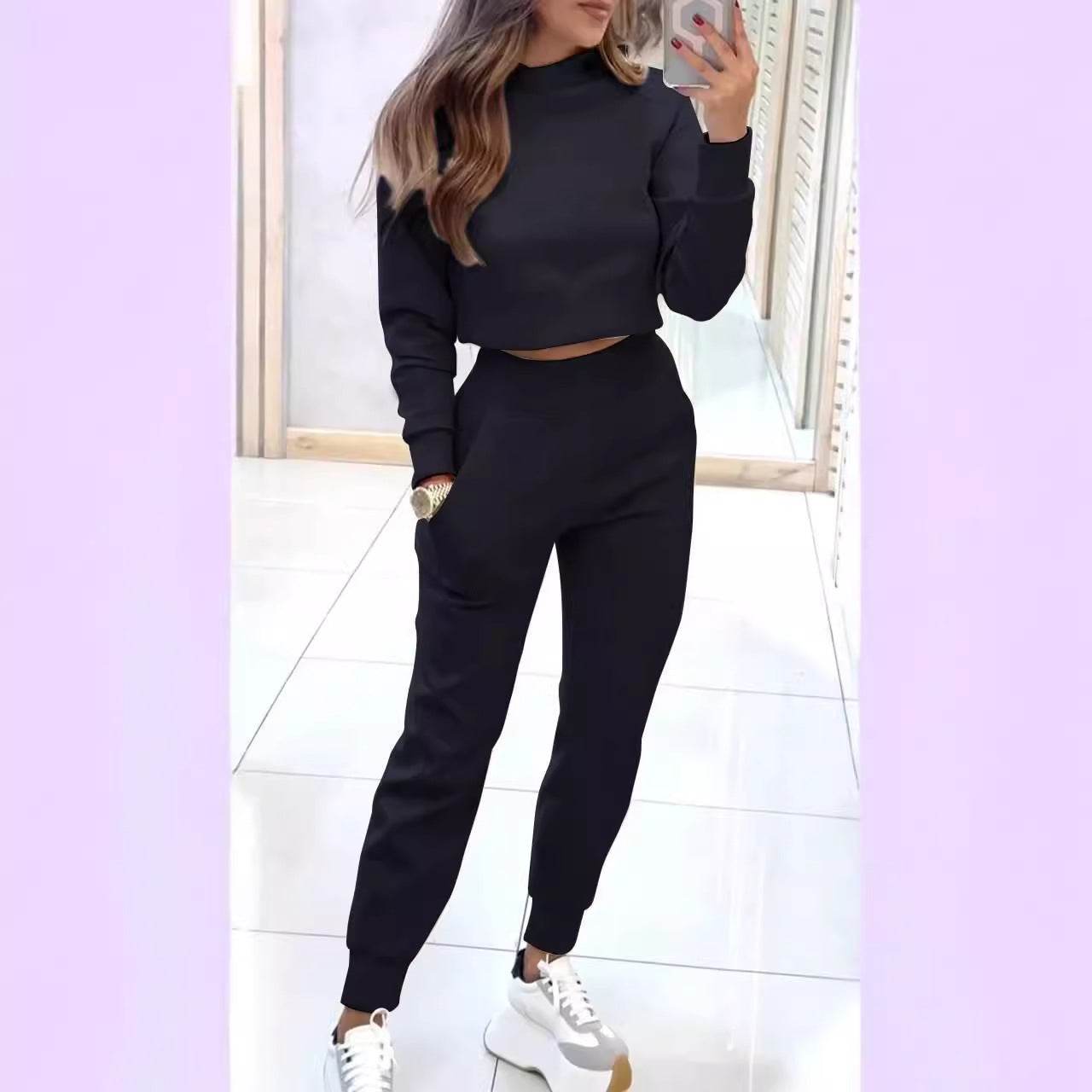 Autumn And Winter Ladies High Collar Slim Fit Long Sleeves Casual Suit - MYLUXURY LANE ENTERPRISE