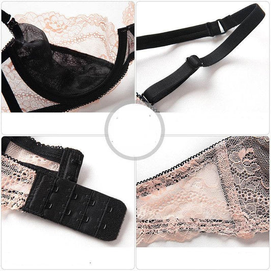 French transparent sexy slim bra set - MYLUXURY LANE ENTERPRISE