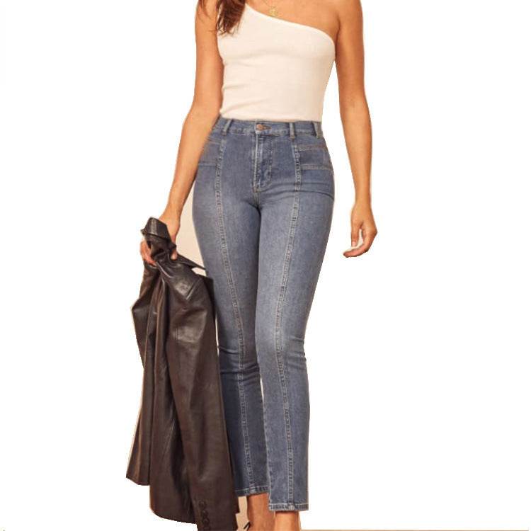 Stitching slimming ladies jeans - MYLUXURY LANE ENTERPRISE