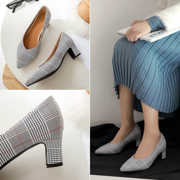 Plaid pointed pumps - MYLUXURY LANE ENTERPRISE