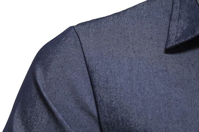 Men's Casual Denim Long-sleeved Shirt - MYLUXURY LANE ENTERPRISE