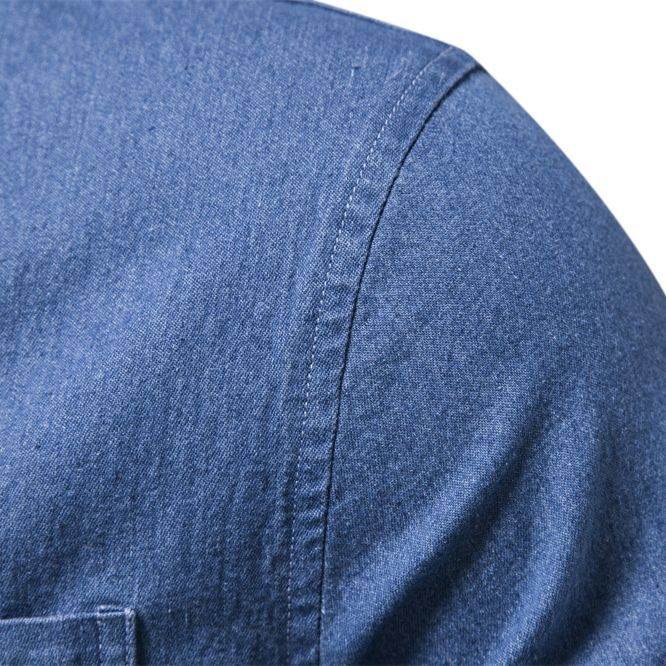 Men's Fashion Casual Denim Non-ironing Shirt - MYLUXURY LANE ENTERPRISE