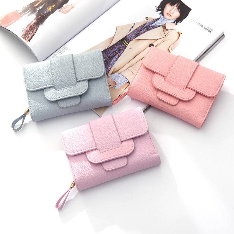 New Ladies Wallet Fashion Lychee Pattern Buckle - MYLUXURY LANE ENTERPRISE