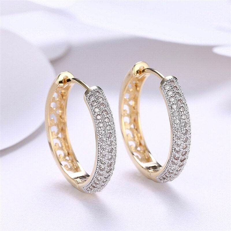 Lady K gold zircon earrings - MYLUXURY LANE ENTERPRISE