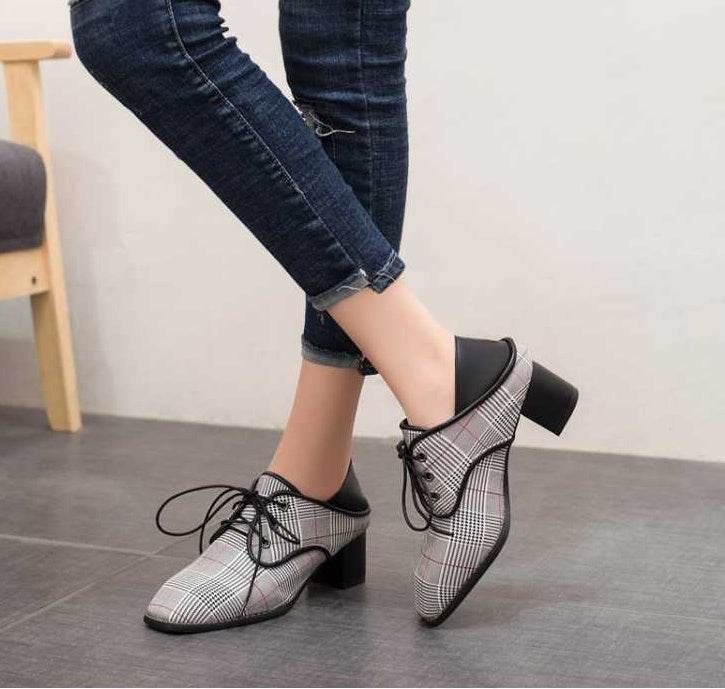Spring new single shoes women wear lazy shoes with thick with laced cloth British wind wild women shoes - MYLUXURY LANE ENTERPRISE