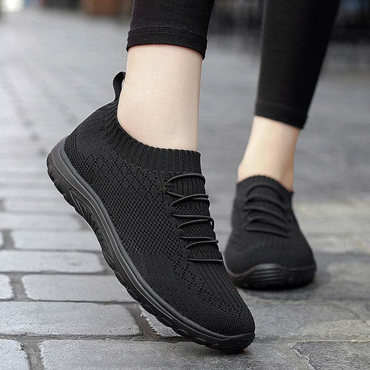 Ladies Flying Woven Mesh Shoes Plus Size Casual Sneakers - MYLUXURY LANE ENTERPRISE