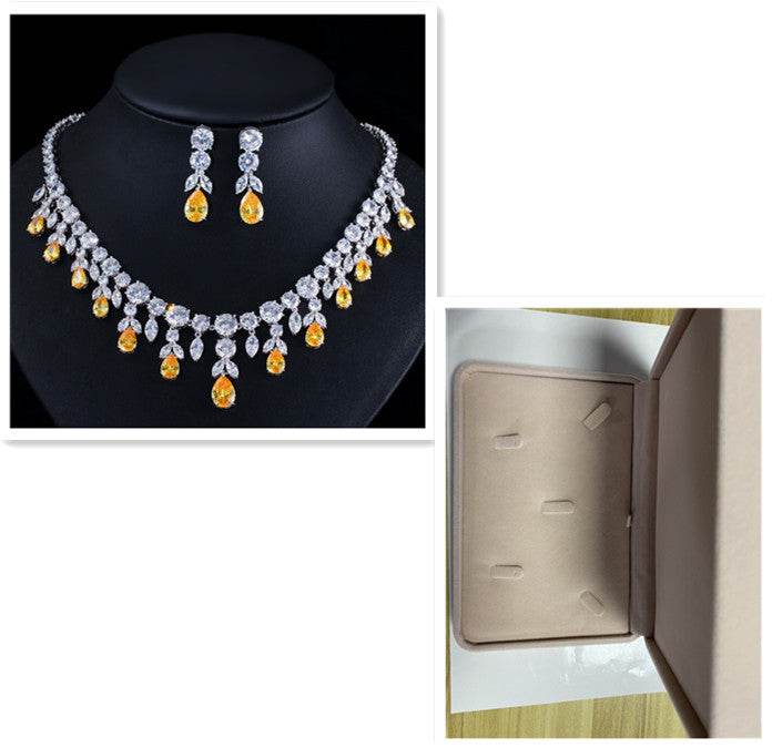 Luxury Water Drop Big Suit Super Flash AAA Zircon Bridal Party Dress High-end Accessories - MYLUXURY LANE ENTERPRISE