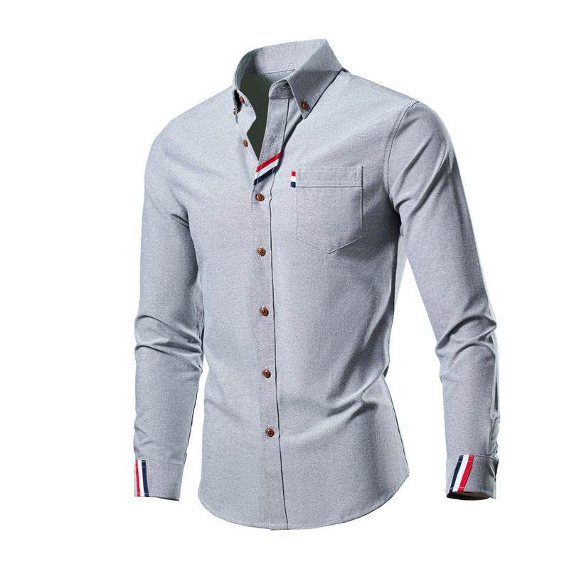 Men's Casual Fashion Slim Fit Lapel Long Sleeve Shirt - MYLUXURY LANE ENTERPRISE