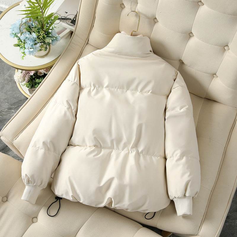 Fashion Ins Style Bread Coat Women's Solid Color Stand Collar Loose Warm Down Jacket Winter Slim Casual Short Coat - MYLUXURY LANE ENTERPRISE