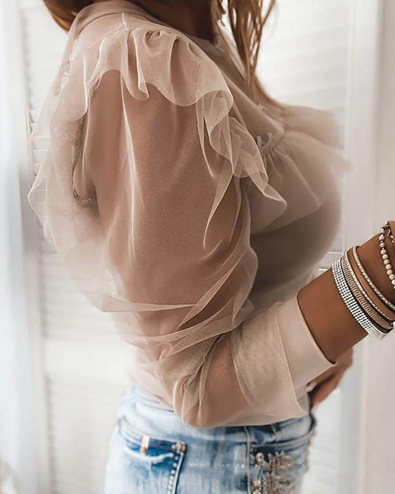 Pink mesh patchwork top - MYLUXURY LANE ENTERPRISE