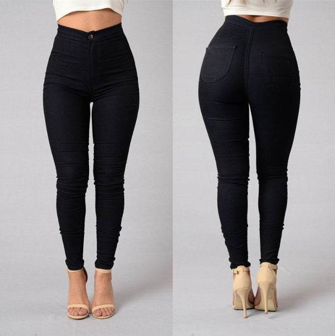 Casual Pants For Women High Waist Stretch Slim Trouser Skinny Candy Color Jeans - MYLUXURY LANE ENTERPRISE