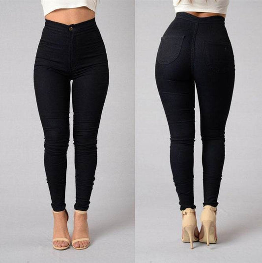 Casual Pants For Women High Waist Stretch Slim Trouser Skinny Candy Color Jeans - MYLUXURY LANE ENTERPRISE