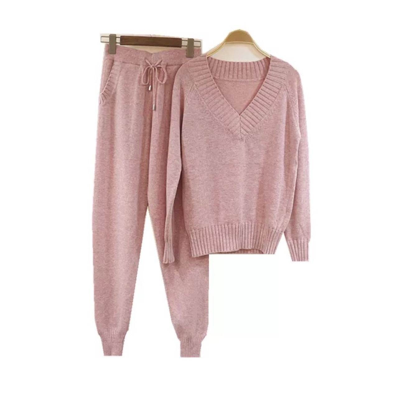 V-neck sweater and pants suit - MYLUXURY LANE ENTERPRISE