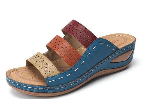 Large Size Women Hollow Out Rainbow Stitching Slippers - MYLUXURY LANE ENTERPRISE