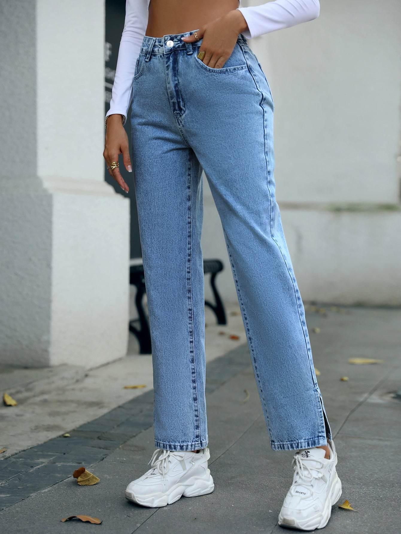 Women's New Straight Simple High Waist Trousers - MYLUXURY LANE ENTERPRISE